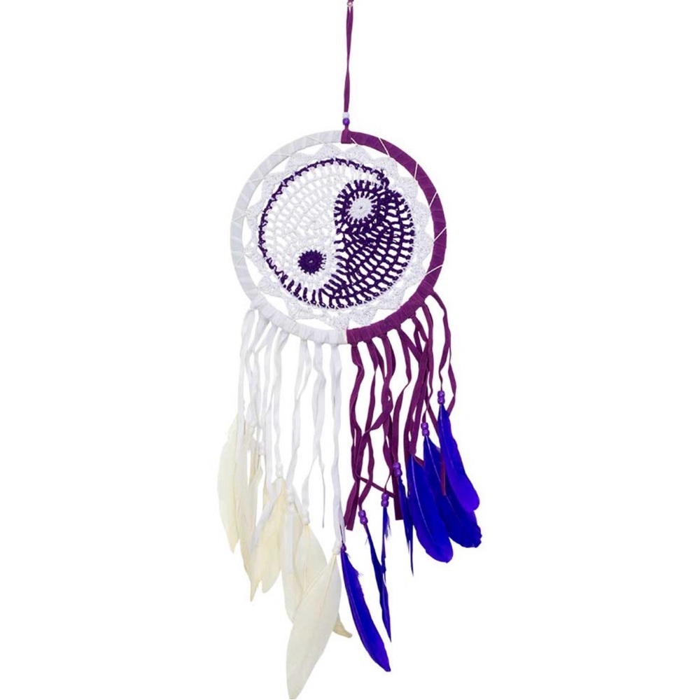 Purple and White Yin Yang Dreamcatcher